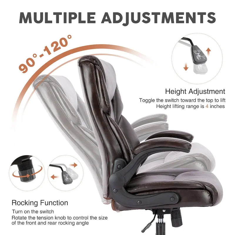 Chaise de bureau ergonomique réglable avec accoudoirs relevables-6
