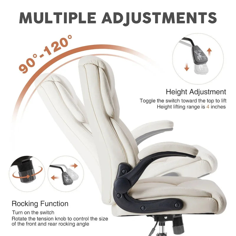 Chaise de bureau ergonomique réglable avec accoudoirs relevables-8