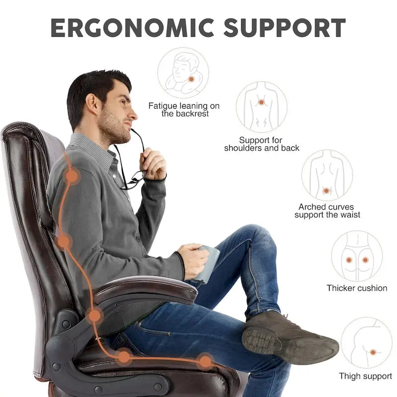 Chaise de bureau ergonomique réglable avec accoudoirs relevables-17