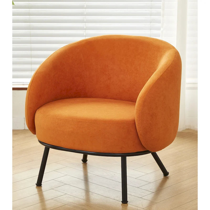 Fauteuil d'appoint d'intérieur à dossier arrondi style milieu du siècle
