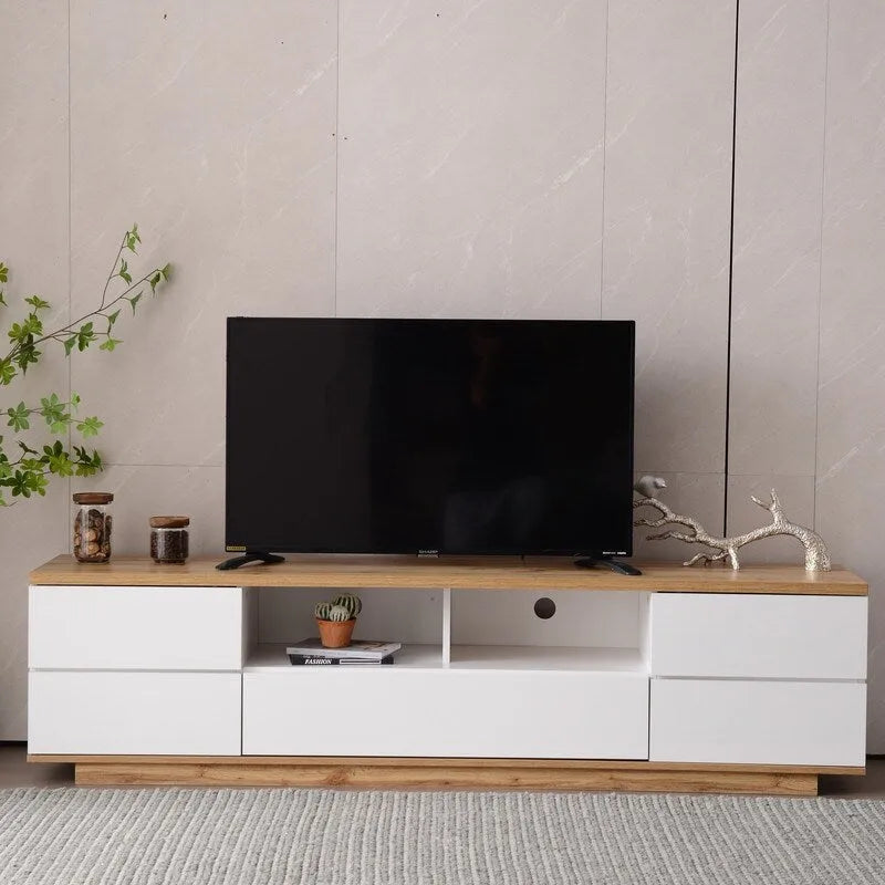 Meuble TV moderne pour téléviseurs jusqu'à 80 pouces, console multimédia-16