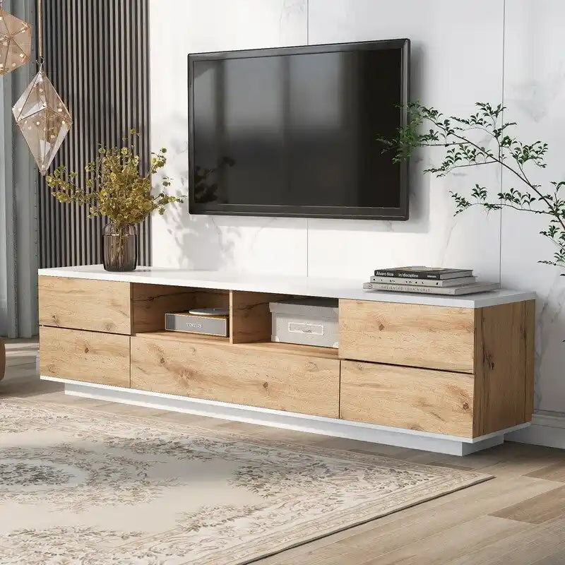 Meuble TV moderne pour téléviseurs jusqu'à 80 pouces, console multimédia-2