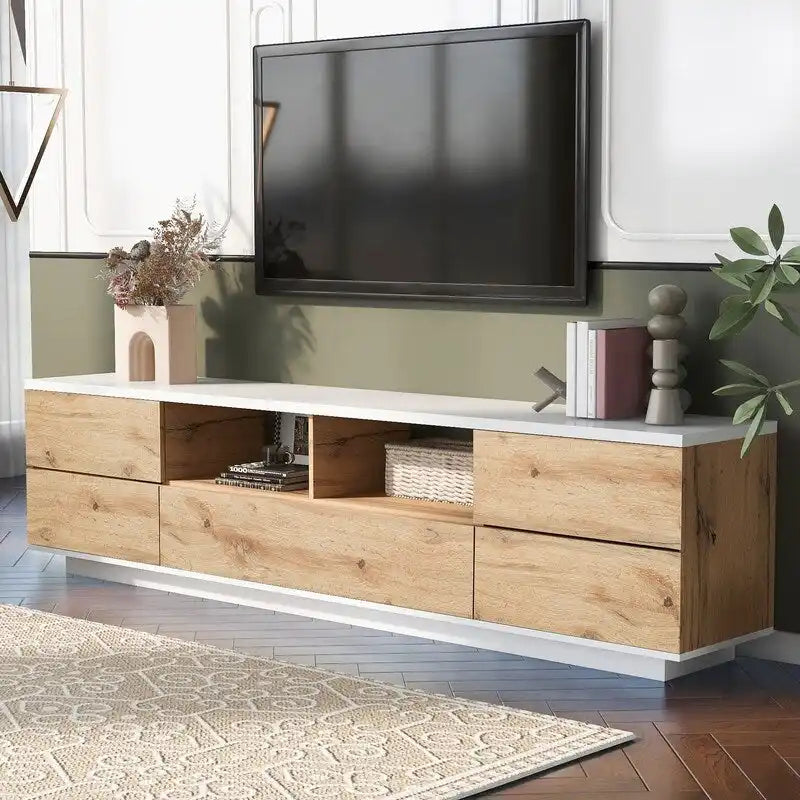Meuble TV moderne pour téléviseurs jusqu'à 80 pouces, console multimédia-3