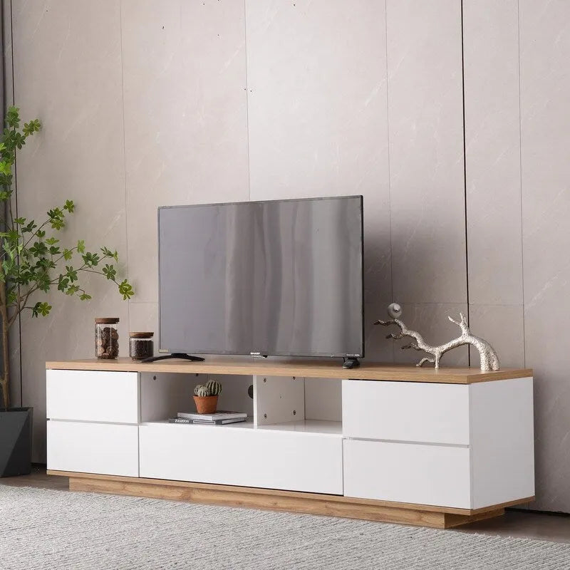 Meuble TV moderne pour téléviseurs jusqu'à 80 pouces, console multimédia-11