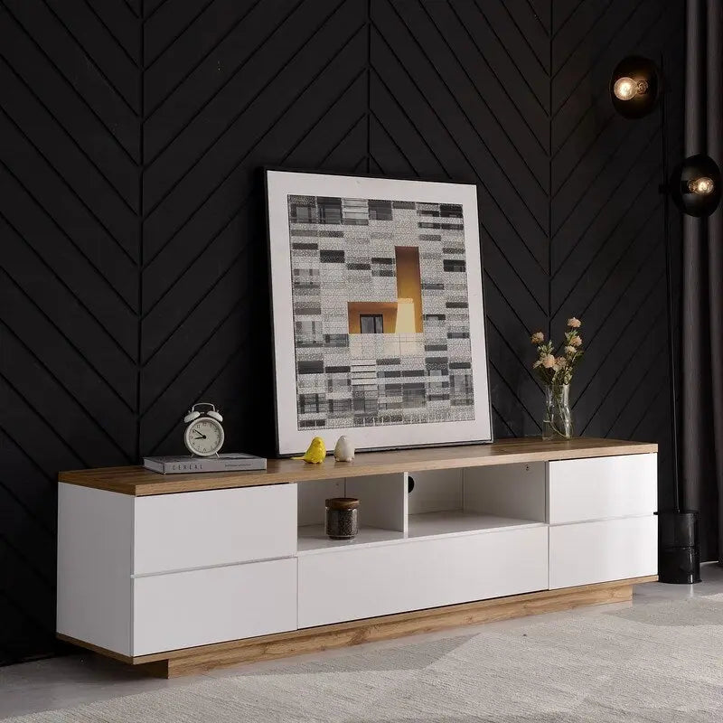 Meuble TV moderne pour téléviseurs jusqu'à 80 pouces, console multimédia-13