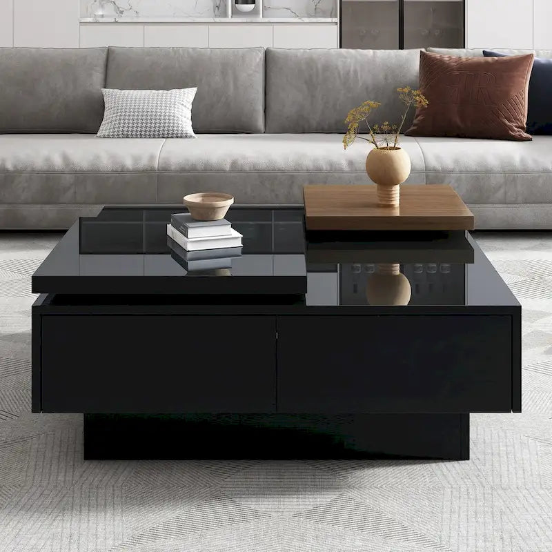 Table basse carrée moderne en bois-3