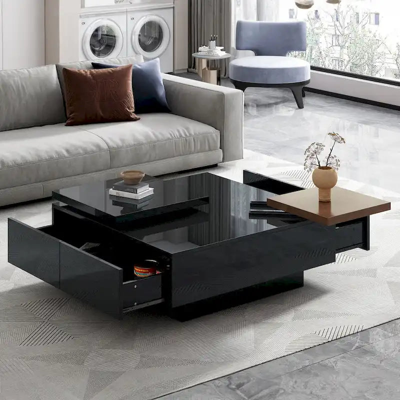 Table basse carrée moderne en bois-4