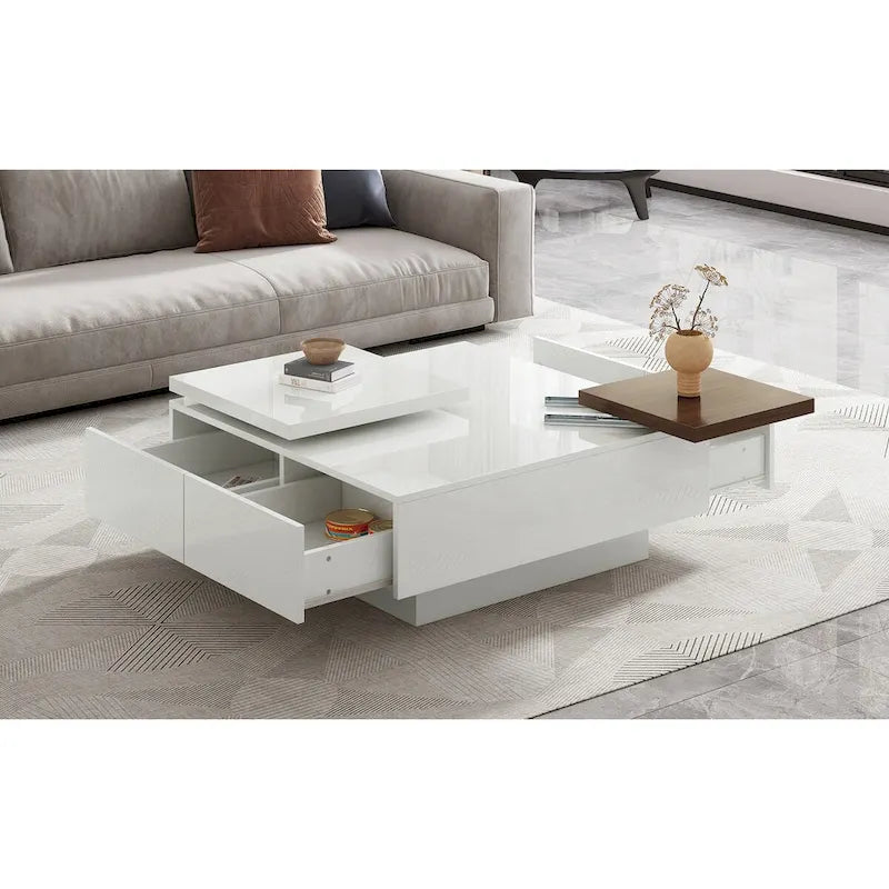 Table basse carrée moderne en bois-18
