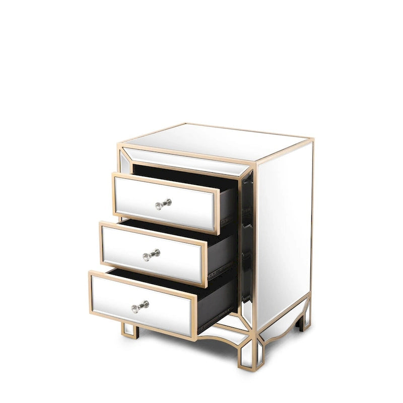 Meuble de chevet multifonctionnel avec miroir champagne, dimensions : L 19,7 x P 15 x H 26 cm.-6