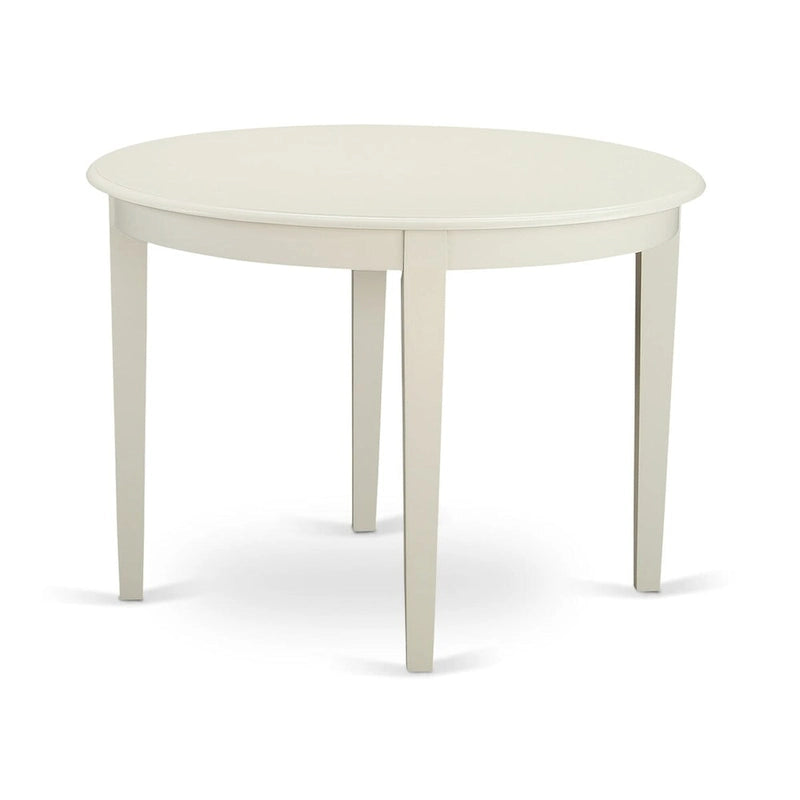 Ensemble de salle à manger 5 pièces East West Furniture pour 4 personnes, comprenant une table ronde et 4 chaises de cuisine, blanc lin-3