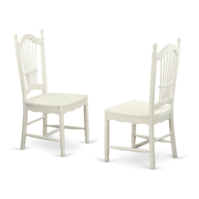 Ensemble de salle à manger 5 pièces East West Furniture pour 4 personnes, comprenant une table ronde et 4 chaises de cuisine, blanc lin-4