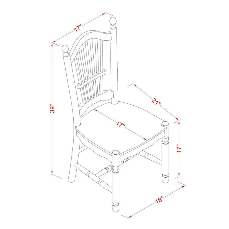 Ensemble de salle à manger 5 pièces East West Furniture pour 4 personnes, comprenant une table ronde et 4 chaises de cuisine, blanc lin-6