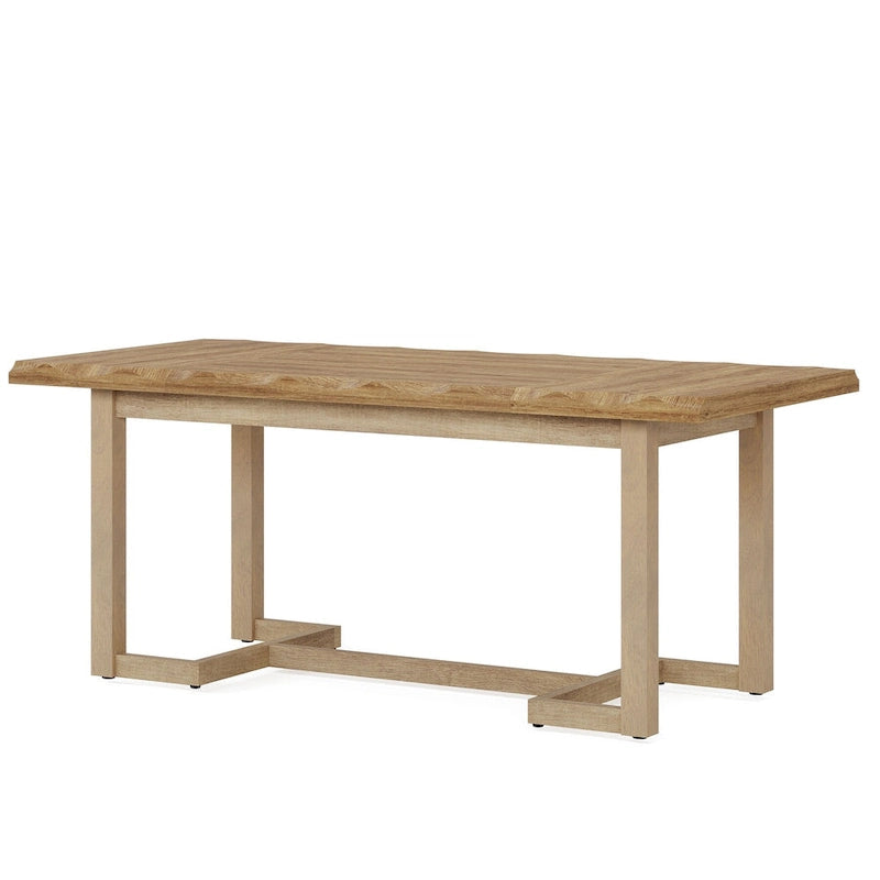 Table de salle à manger rectangulaire de 62,2 pouces avec pieds en bois massif pour la cuisine-18