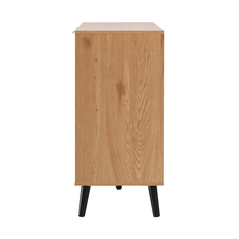 Buffet en bois avec rangement, 3 tiroirs et 2 portes-9