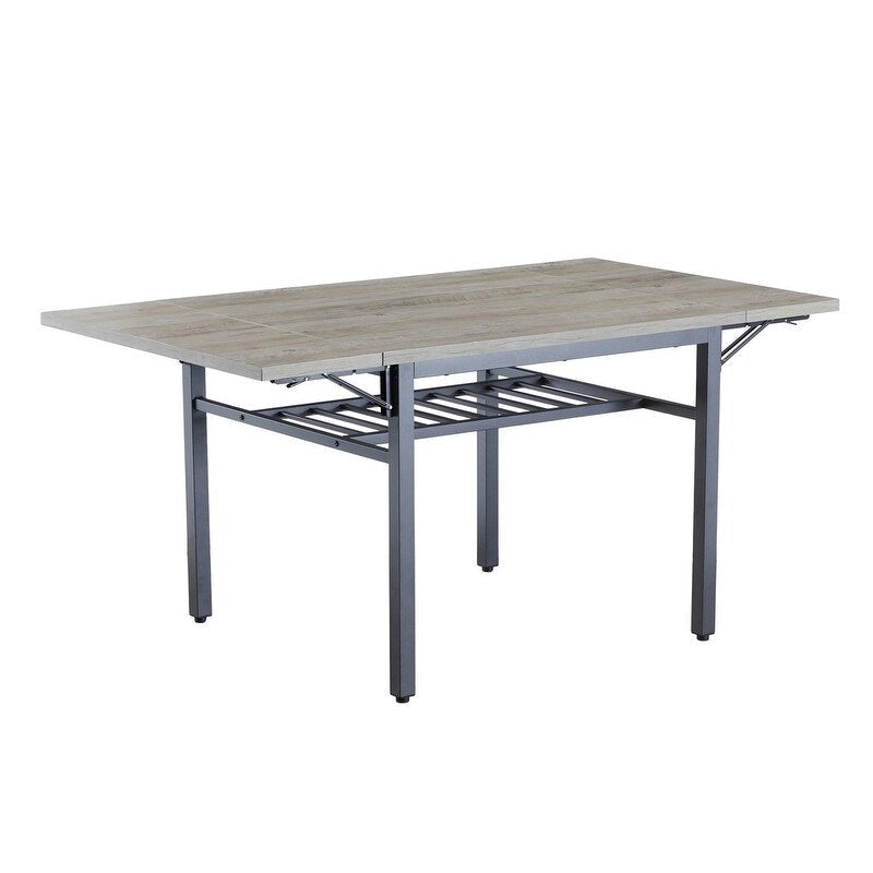 Table de salle à manger pliante vintage de style industriel, table rectangulaire extensible à abattants en bois pour cuisine, salon, salle à manger-24