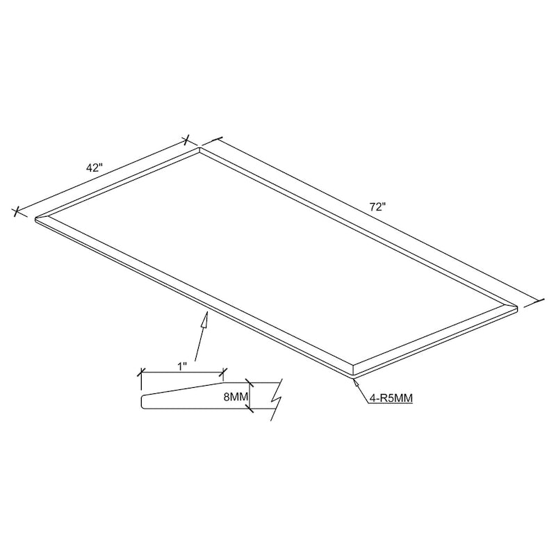 Plateau rectangulaire décontracté en verre trempé transparent-4