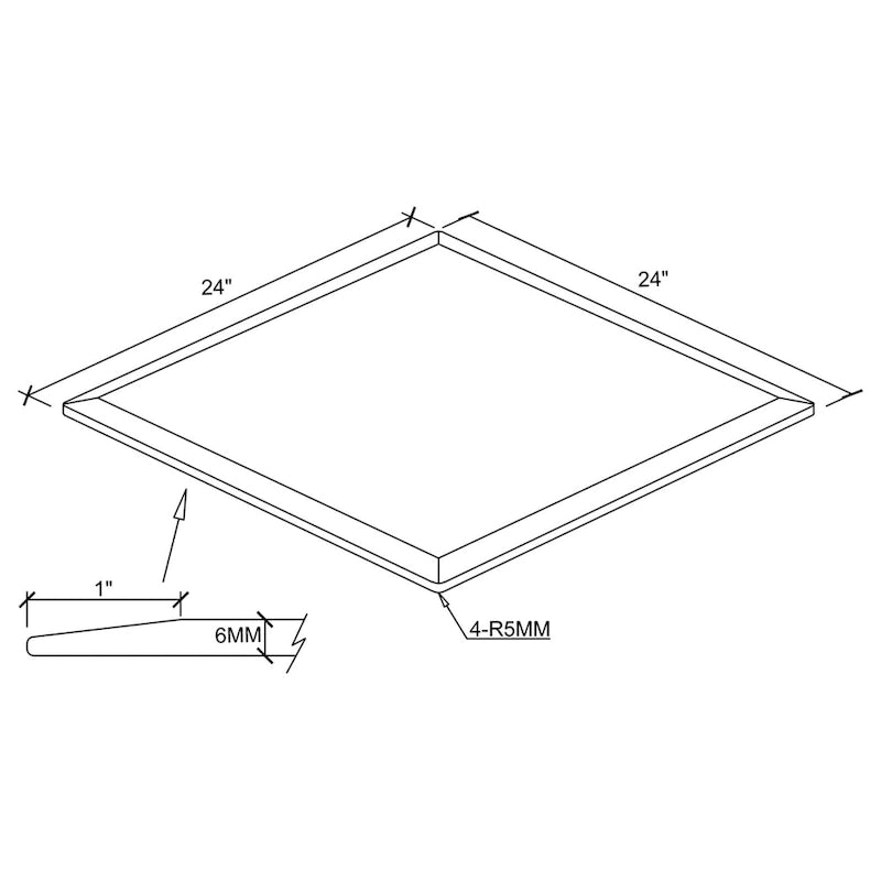 Plateau rectangulaire décontracté en verre trempé transparent-8