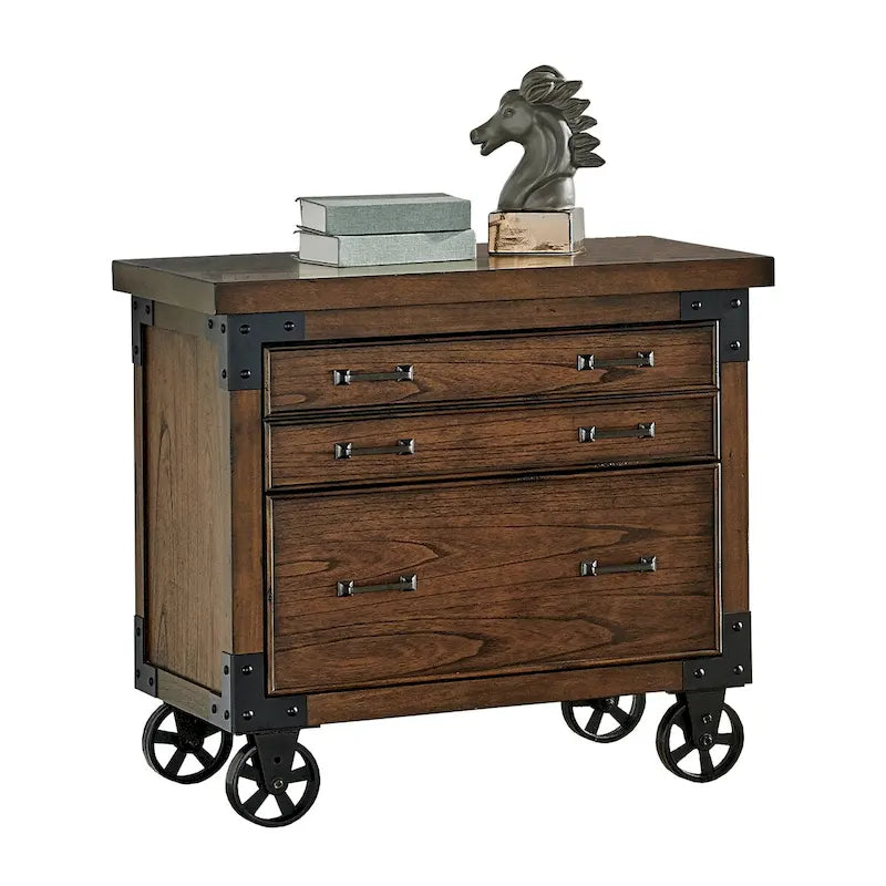 Classeur latéral rustique Addison avec tiroir pour dossiers format légal/lettre, rangement de bureau, marron-10