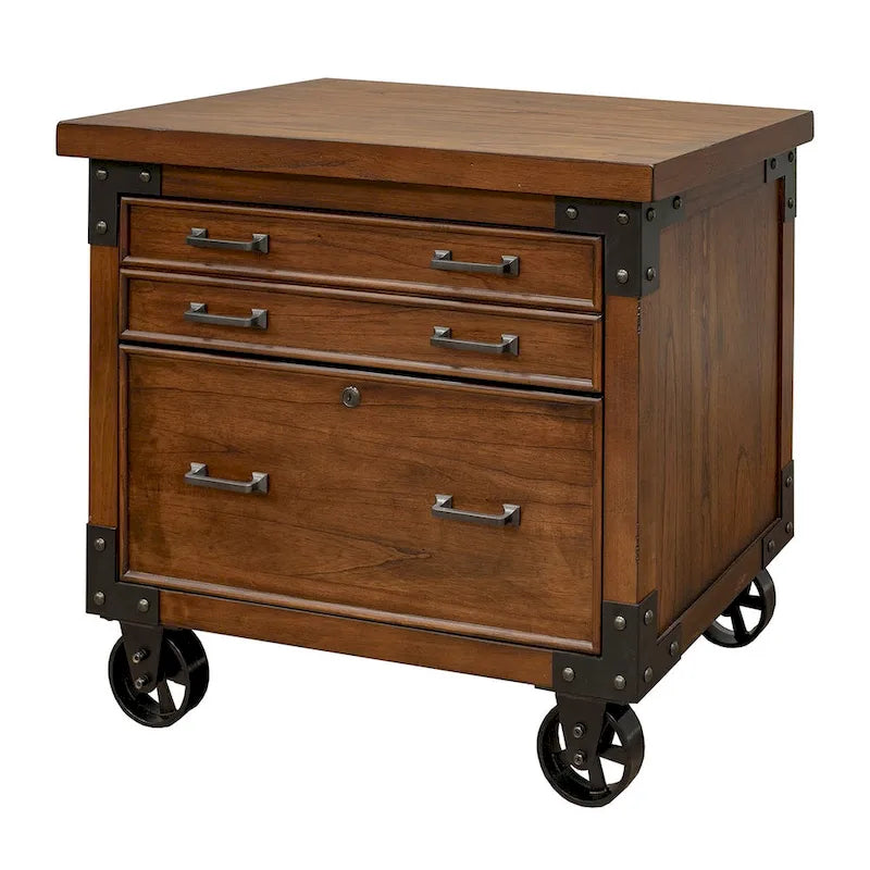 Classeur latéral rustique Addison avec tiroir pour dossiers format légal/lettre, rangement de bureau, marron-3