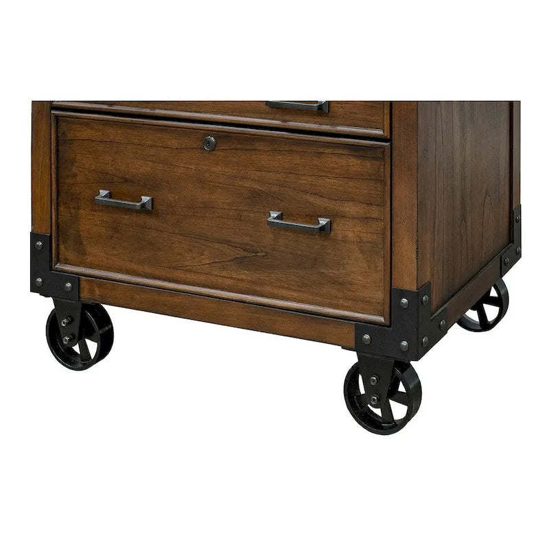 Classeur latéral rustique Addison avec tiroir pour dossiers format légal/lettre, rangement de bureau, marron-5
