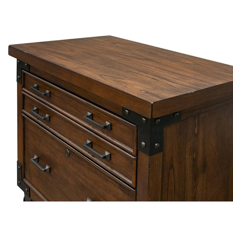 Classeur latéral rustique Addison avec tiroir pour dossiers format légal/lettre, rangement de bureau, marron-6