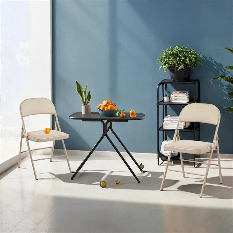 Folding Chair,Leather Padded Folding Chair,Sturdy Metal Chairs,2 PCS