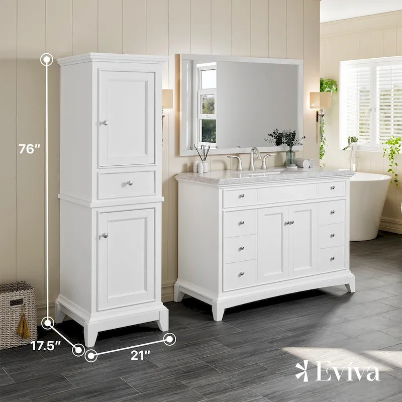 Armoire à linge autoportante Eviva Elite Stamford 24 blanche