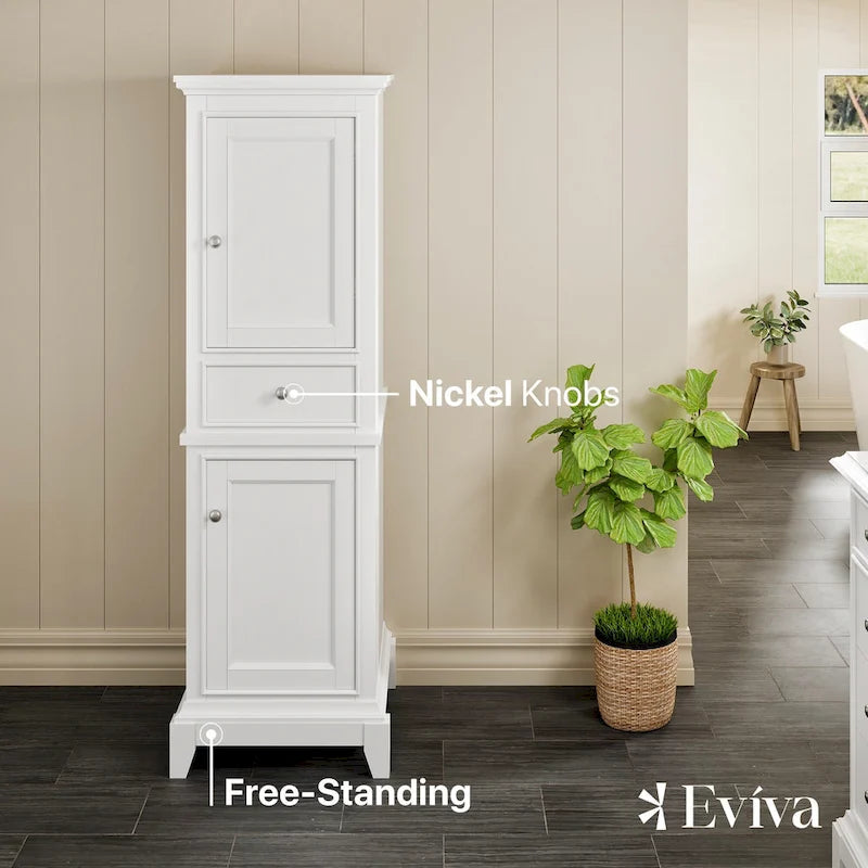 Armoire à linge autoportante Eviva Elite Stamford 24 blanche-3