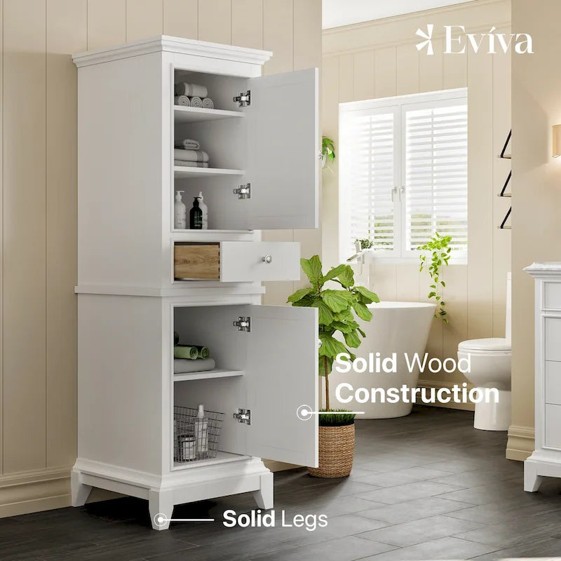 Armoire à linge autoportante Eviva Elite Stamford 24 blanche-4
