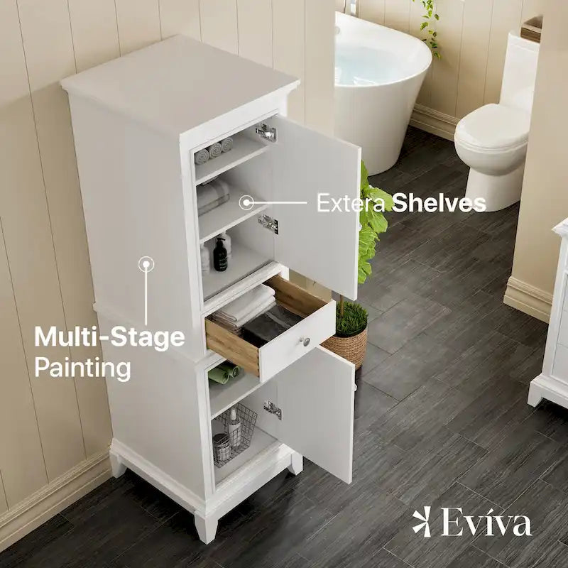 Armoire à linge autoportante Eviva Elite Stamford 24 blanche-5