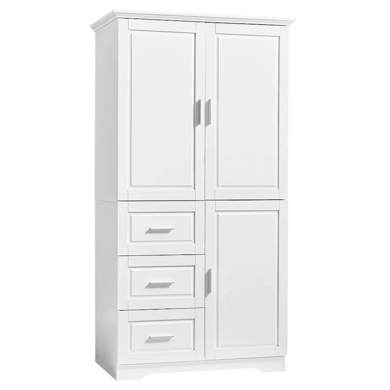 Armoire de rangement haute et large avec portes pour salle de bain, trois tiroirs-30