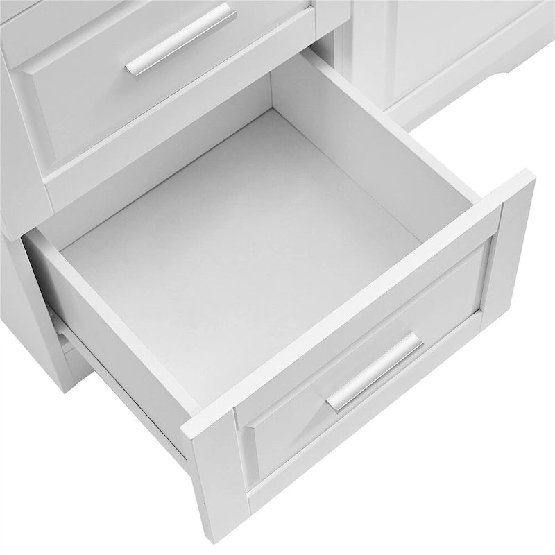 Armoire de rangement haute et large avec portes pour salle de bain, trois tiroirs-13