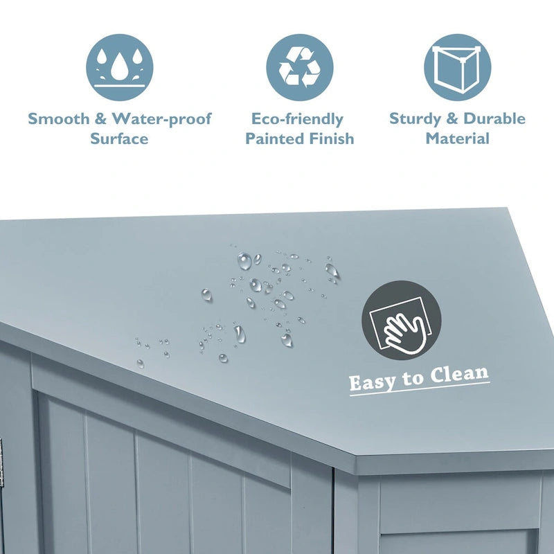 Meuble de salle de bain moderne d'angle triangulaire avec étagère réglable, panneau MDF-9