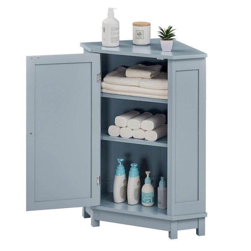 Meuble de salle de bain moderne d'angle triangulaire avec étagère réglable, panneau MDF-12
