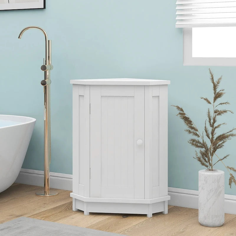 Meuble de salle de bain moderne d'angle triangulaire avec étagère réglable, panneau MDF-16