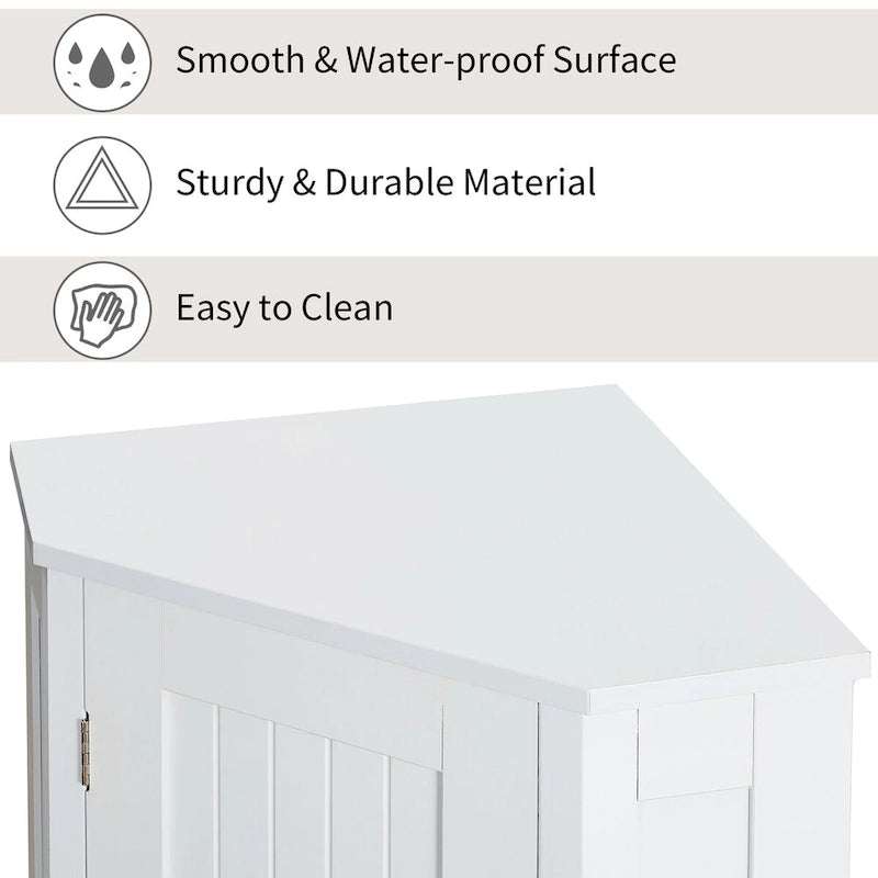 Meuble de salle de bain moderne d'angle triangulaire avec étagère réglable, panneau MDF-17