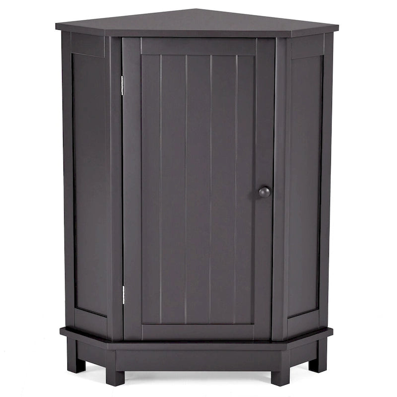 Meuble de salle de bain moderne d'angle triangulaire avec étagère réglable, panneau MDF-34