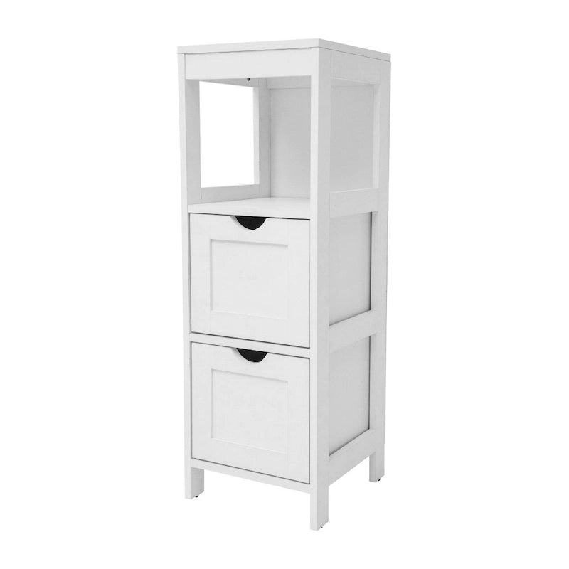 Organisateur de rangement de salle de bain de style campagnard avec tiroirs et étagère ouverte-6