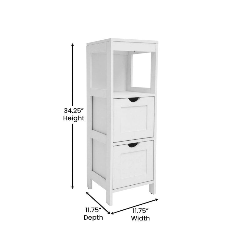 Organisateur de rangement de salle de bain de style campagnard avec tiroirs et étagère ouverte-9