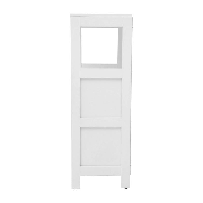Organisateur de rangement de salle de bain de style campagnard avec tiroirs et étagère ouverte-12