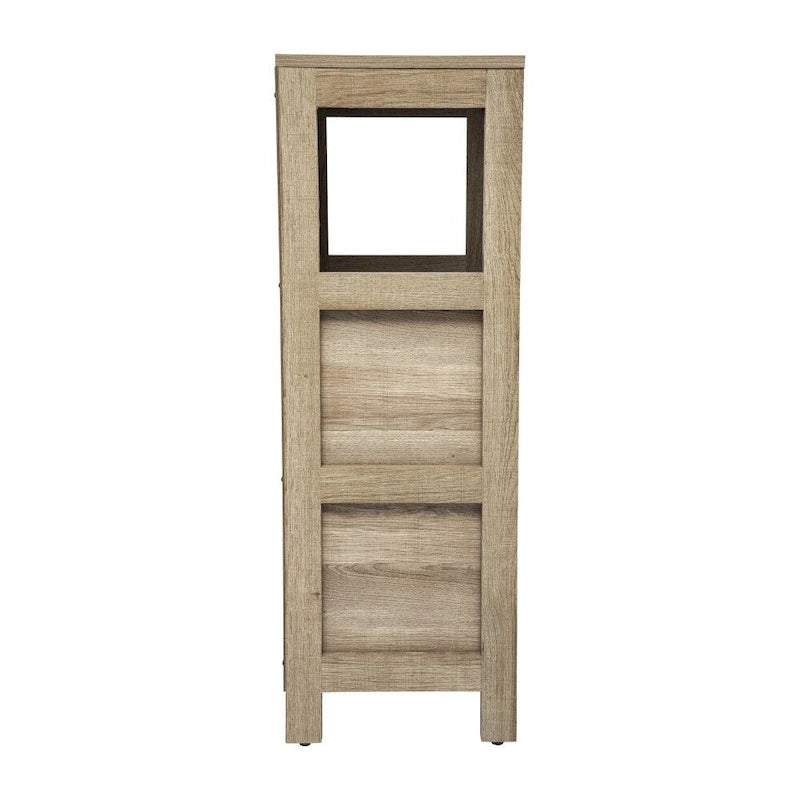 Organisateur de rangement de salle de bain de style campagnard avec tiroirs et étagère ouverte-21