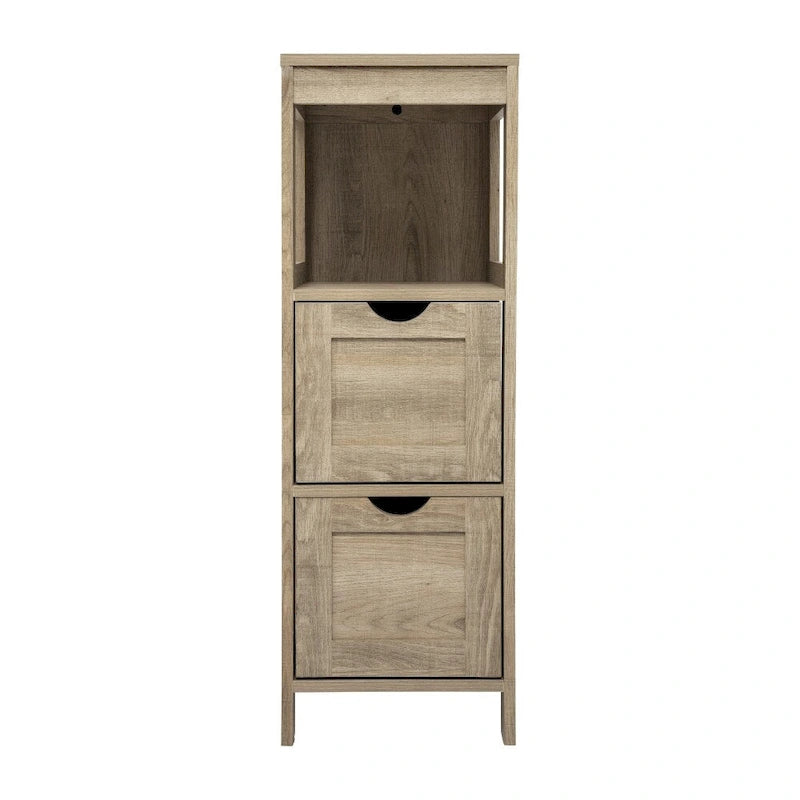 Organisateur de rangement de salle de bain de style campagnard avec tiroirs et étagère ouverte-22