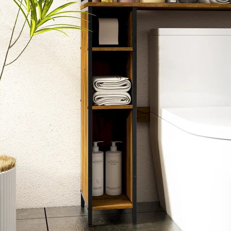 Étagère de rangement à plusieurs niveaux pour salle de bain à suspendre au-dessus des toilettes-14