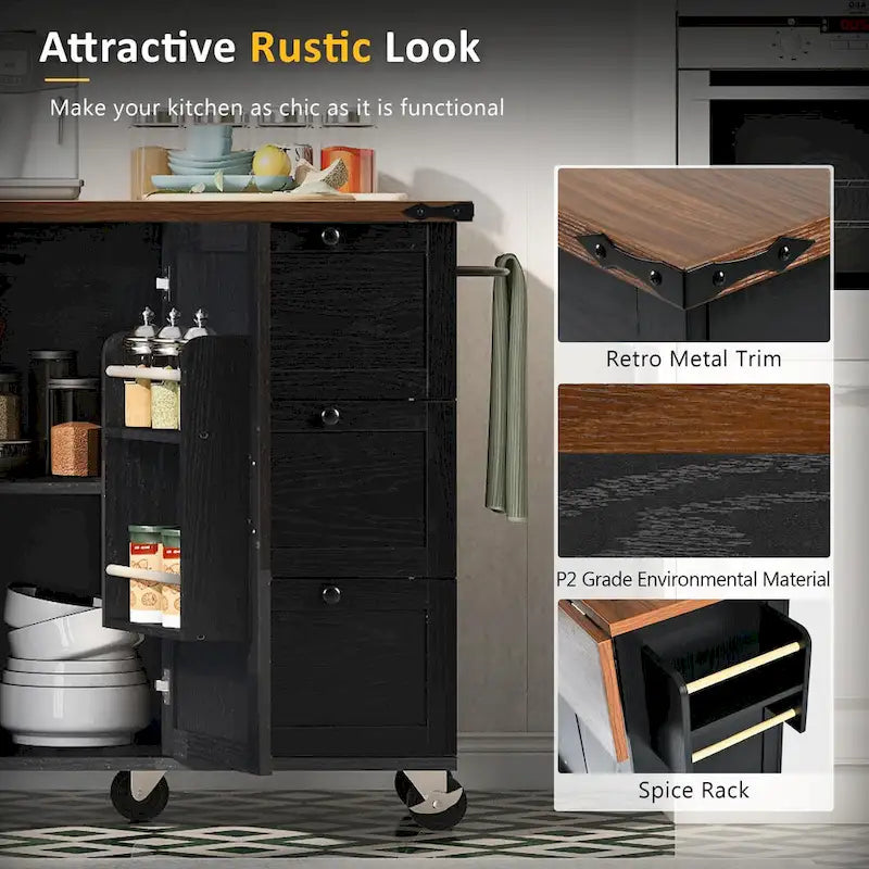 Îlot de cuisine de style campagnard avec prise électrique, pour la maison, la cuisine et la salle à manger-14