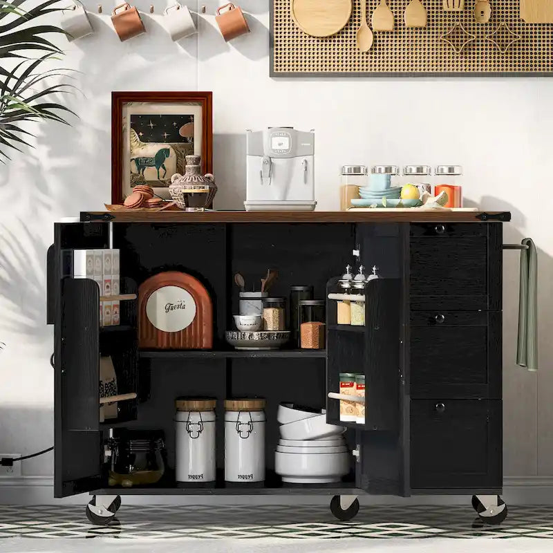 Îlot de cuisine de style campagnard avec prise électrique, pour la maison, la cuisine et la salle à manger-16