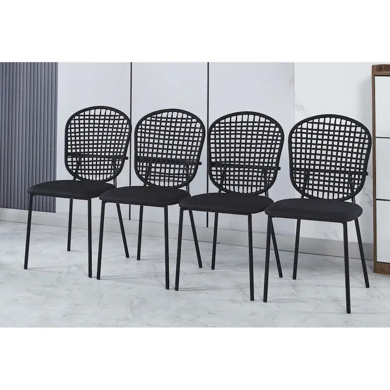 Chaise Sennit, lot de 4, chaise de salle à manger, chaise de café, convient pour la salle à manger et le salon.-20
