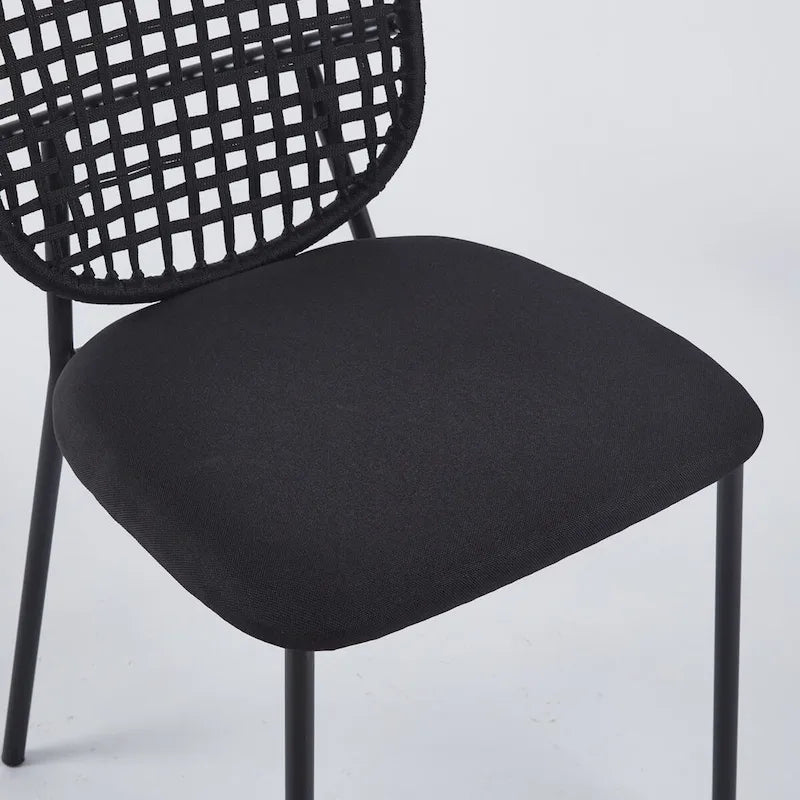 Chaise Sennit, lot de 4, chaise de salle à manger, chaise de café, convient pour la salle à manger et le salon.-3