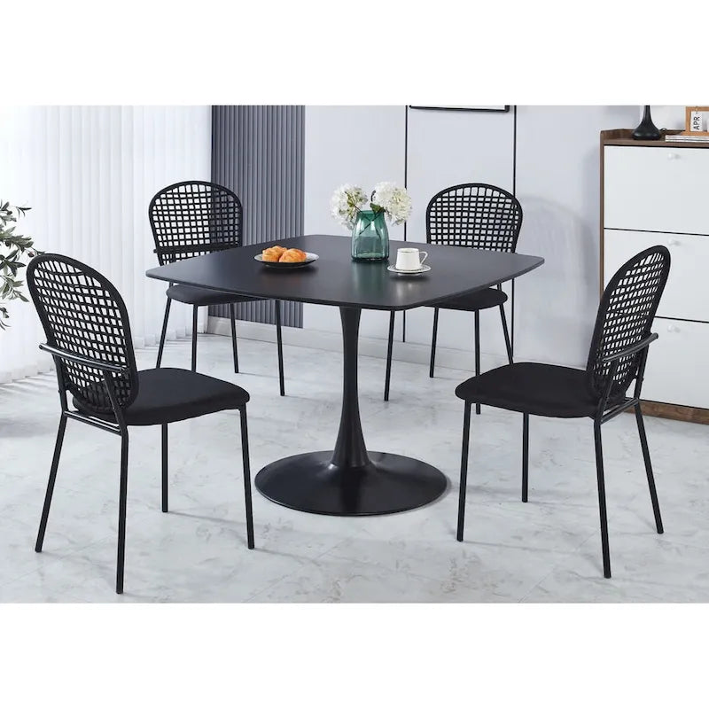 Chaise Sennit, lot de 4, chaise de salle à manger, chaise de café, convient pour la salle à manger et le salon.-8