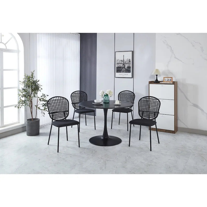 Chaise Sennit, lot de 4, chaise de salle à manger, chaise de café, convient pour la salle à manger et le salon.-9