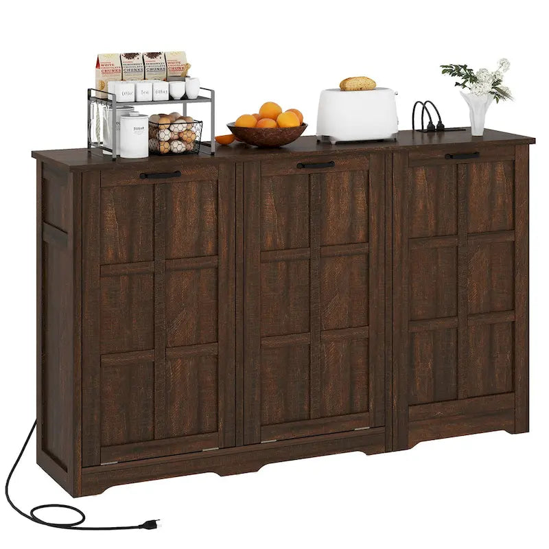 Îlot de cuisine avec double poubelle basculante et rangements-10